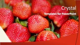  Presentation with strawberries - PPT theme featuring perfectly-ripe-strawberries background and a crimson colored foreground