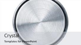  Presentation with aluminium - Beautiful presentation theme featuring perfectly round metal object isolated backdrop and a  colored foreground