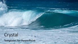  Presentation with wave analyzer - Audience pleasing PPT theme consisting of swelling - perfectly shaped surfing wave backdrop and a light blue colored foreground