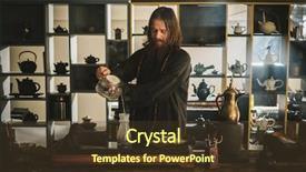  Presentation with ceremony - Beautiful PPT theme featuring perfomance - tea ceremony is perfomed backdrop and a tawny brown colored foreground
