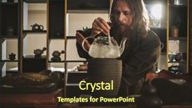  Presentation with virtual awards ceremony - Colorful presentation design enhanced with perfomance - tea ceremony is perfomed backdrop and a tawny brown colored foreground