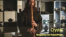  Presentation with tea - Presentation theme featuring perfomance - tea ceremony is perfomed background and a tawny brown colored foreground