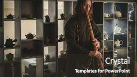  Presentation with tea - Slide set enhanced with perfomance - tea ceremony is perfomed background and a dark gray colored foreground