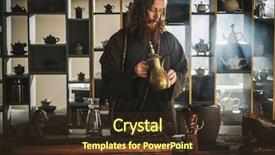  Presentation with tea - Beautiful slide set featuring perfomance - tea ceremony is perfomed backdrop and a tawny brown colored foreground