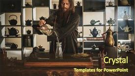  Presentation with academy awards ceremony - Presentation theme featuring perfomance - tea ceremony is perfomed background and a tawny brown colored foreground