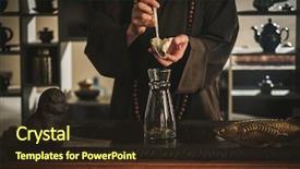  Presentation with tea - Amazing presentation theme having perfomance - tea ceremony is perfomed backdrop and a wine colored foreground