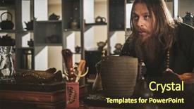  Presentation with ceremony - Presentation theme having perfomance - tea ceremony is perfomed background and a tawny brown colored foreground