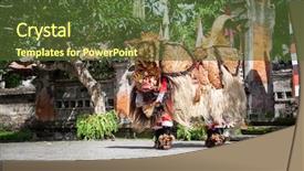  Presentation with mythology - Presentation with perform fight between good evil background and a tawny brown colored foreground