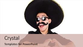  Presentation with mexican - Slide deck enhanced with performanc - mexican man gesturing isolated background and a coral colored foreground