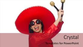  Presentation with mexican - Presentation theme enhanced with performanc - mexican woman in funny concept background and a  colored foreground