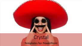  Presentation with mexican - PPT theme with performanc - mexican woman in funny concept background and a  colored foreground
