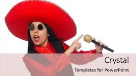  Presentation with life insurance concept white - Audience pleasing slide set consisting of performanc - mexican woman in funny concept backdrop and a  colored foreground