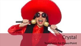  Presentation with life insurance concept white - Slides enhanced with performanc - mexican woman in funny concept background and a  colored foreground