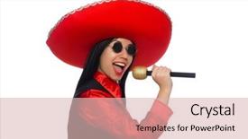  Presentation with mexican - Theme having performanc - mexican woman in funny concept background and a  colored foreground