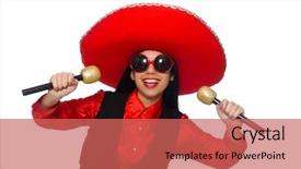  Presentation with mexican - Presentation design consisting of performanc - mexican woman in funny concept background and a  colored foreground