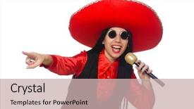  Presentation with mexican - Slide set with performanc - mexican woman in funny concept background and a  colored foreground