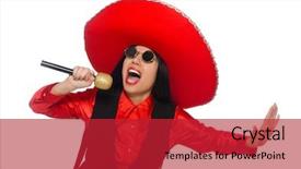  Presentation with mexican - Presentation enhanced with performanc - mexican woman in funny concept background and a  colored foreground