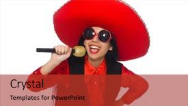  Presentation with life insurance concept white - Amazing PPT theme having performanc - mexican woman in funny concept backdrop and a  colored foreground