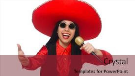  Presentation with mexican - PPT theme with performanc - mexican woman in funny concept background and a  colored foreground