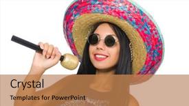  Presentation with woman in agriculture - Amazing PPT theme having performanc - young attractive woman wearing sombrero backdrop and a  colored foreground
