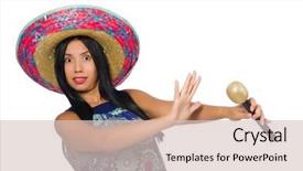  Presentation with woman in labor - Colorful slide deck enhanced with performanc - young attractive woman wearing sombrero backdrop and a  colored foreground