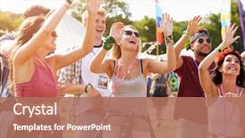  Presentation with music festival - Colorful presentation theme enhanced with performance at a music festival backdrop and a coral colored foreground