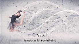  Presentation with energy dance - Beautiful slides featuring performance ballet dancer jumping backdrop and a light gray colored foreground
