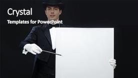  Presentation with magic wand - Presentation design consisting of performance circus show advertisement concept background and a black colored foreground