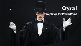  Presentation with magic wand - Audience pleasing presentation design consisting of performance circus show concept - magician backdrop and a black colored foreground