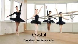  Presentation with ballerina - Colorful presentation theme enhanced with performance coaching - ballet dancer training little ballerina backdrop and a mint green colored foreground