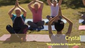  Presentation with coaching - Slide deck with performance coaching - rear view of female trainer background and a coral colored foreground