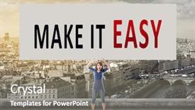  Presentation with counseling - Audience pleasing presentation theme consisting of performance counseling - we make it easy words backdrop and a gray colored foreground