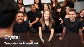  Presentation with performing arts - Theme enhanced with performance culture - teacher at performing arts school background and a tawny brown colored foreground