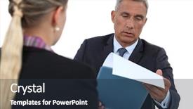  Presentation with performance evaluation - Colorful presentation design enhanced with performance evaluation - businessman interviewing backdrop and a tawny brown colored foreground