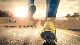  Presentation with sunrise - Slides featuring performance goals - running at sunrise background and a coral colored foreground