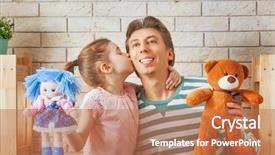  Presentation with happy kids - Colorful presentation theme enhanced with performance in the puppet theater backdrop and a coral colored foreground