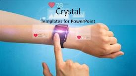  Presentation with measurement - Slide deck consisting of performance measurement - female hand with smartwatch background and a light blue colored foreground