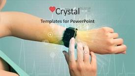  Presentation with smartwatch - Audience pleasing slides consisting of performance measurement - hand with smartwatch and cycling backdrop and a light blue colored foreground