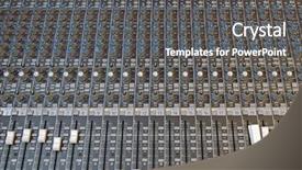  Presentation with audio mixing - Audience pleasing theme consisting of performance meter - mixer - audio mixing table backdrop and a dark gray colored foreground