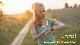  Presentation with heart pulse - Colorful PPT theme enhanced with performance or heart rate pulse backdrop and a tawny brown colored foreground