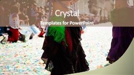  Presentation with gypsy cart - Presentation theme consisting of performance oriented - gypsy belly dancers background and a coral colored foreground