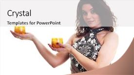  Presentation with candles - Presentation theme having performance oriented - oriental dancer is holding two background and a white colored foreground