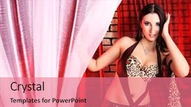  Presentation with performance - PPT layouts with performance oriented - shot of an oriental woman background and a  colored foreground