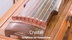  Presentation with musical instrument - Cool new PPT layouts with performance oriented - traditional chinese musical instrument name backdrop and a red colored foreground