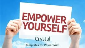  Presentation with empower - Audience pleasing PPT layouts consisting of performance template - empower yourself card backdrop and a cool aqua colored foreground