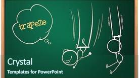  Presentation with circus show - PPT theme having performance template - illustration of a board background and a ocean colored foreground