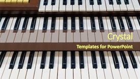  Presentation with piano keyboard - Presentation theme featuring performance template - white piano keys musical keyboard background and a  colored foreground