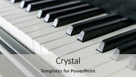  Presentation with piano keyboard - Audience pleasing presentation theme consisting of performance template - white piano keys musical keyboard backdrop and a  colored foreground