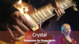  Presentation with dispute rock star - Cool new slide deck with performance venue - female rock guitarist on stage backdrop and a tawny brown colored foreground