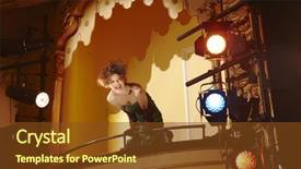  Presentation with low angle view of fictitious - Beautiful presentation design featuring performance venue - low angle view backdrop and a tawny brown colored foreground